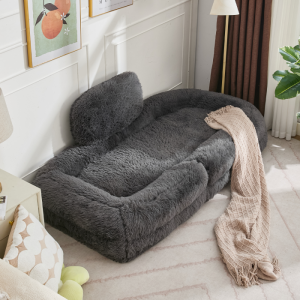 Sillón suelo plegable gris oscuro reclinable con cojín 5 posiciones