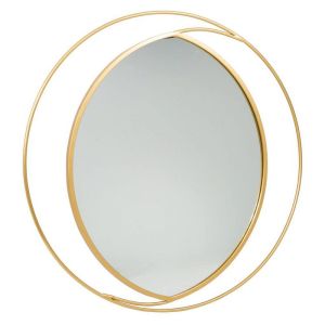 Espejo de pared redondo de metal dorado d91x2,5