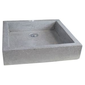 Ondee - lavabo rectángulo para colocar timbre - gris - 40cm - terrazzo
