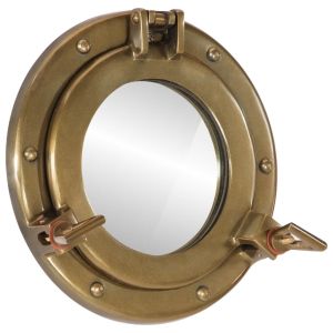 vidaXL espejo de ojo de buey de pared aluminio y vidrio ø23 cm