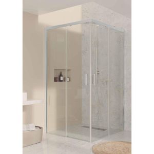 Mampara rectangular, 70x80x195 cm, vidrio de seguridad 6mm. Antical