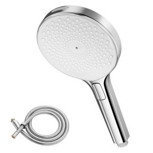 Cabezal de ducha - auralum max - 4 modos ajustables - cromado - flexible 15