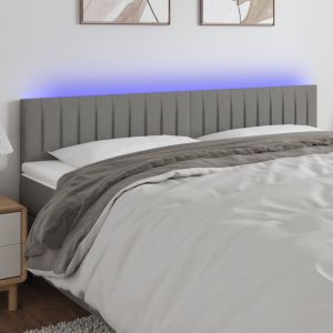 Cabecero con LED de tela gris oscuro 160x5x78/88 cm eso3003