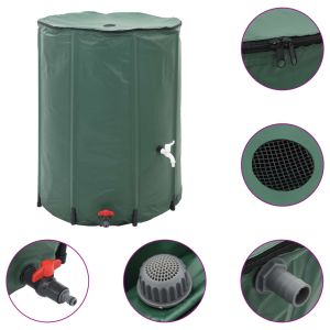 vidaXL depósito de agua de lluvia plegable con espita 1350 l