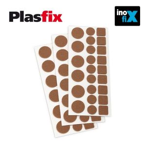 Fieltro adhesivo, 3 modelos, sintético, marrón, 72 uds,