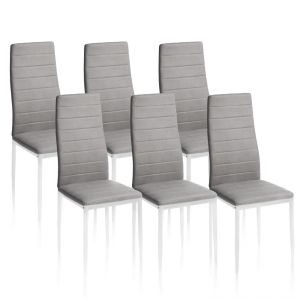 Pack 6 sillas de comedor 39x38 cm yuri gris oscuro–blanco