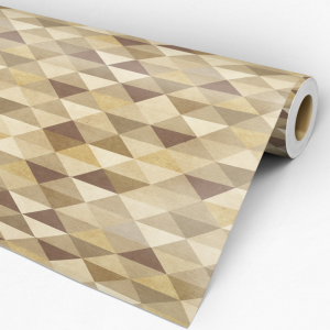 Papel geométrico triángulos café 60cm por 250cm