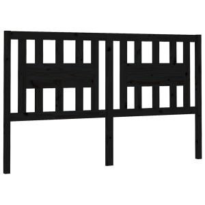 vidaXL cabecero madera maciza de pino negro 126x4x100 cm