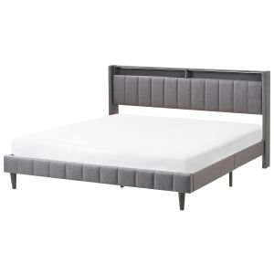 Cama doble LED gris oscuro beaulieu