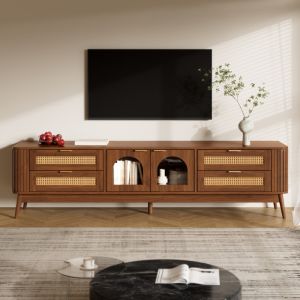 Mueble de tv con 4 cajones y 2 puertas nogal 50x180x40cm