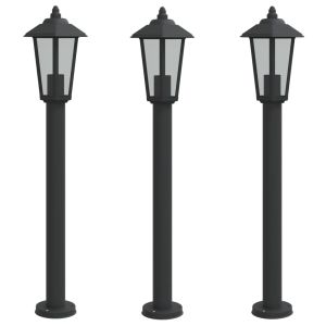 Lámparas de pie de exterior 3 piezas 80 cm