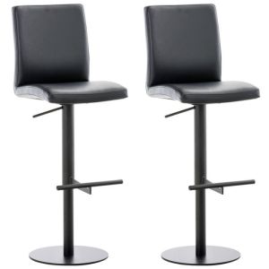 Taburetes de bar modernos - lote 2 - negro - similcuero