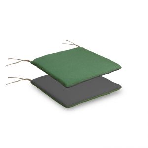 Cojín reversible de silla 42x38 cm verde - gris