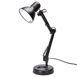 Aigostar lámpara escritorio E27,flexo ajustable con brazo articulado negro