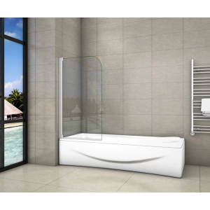Aica mampara de bañera abatible,vidrio 4mm,gris mate, (69-70)x140cm
