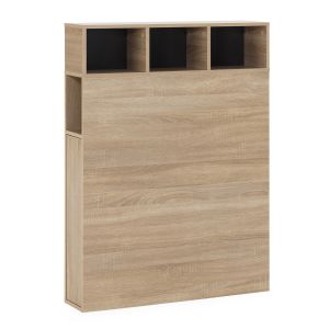 Cabecero de cama zeus 95 cm con almacenaje roble, 2 puertas 9 huecos