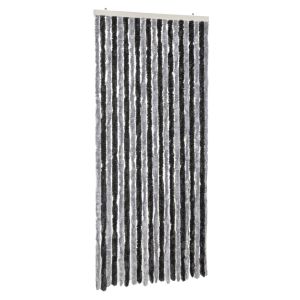 vidaXL cortina antimoscas chenilla gris y negro 90x200 cm