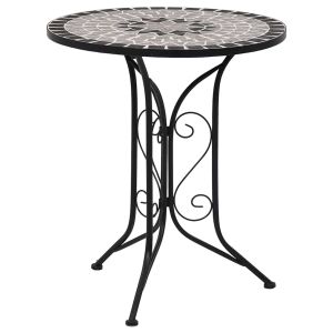 vidaXL mesa bistro de mosaico cerámica gris 60 cm