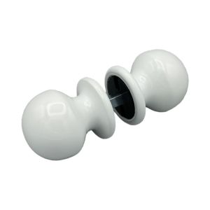 Pomo de puerta, d:50 mm, lote de 6  aluminio. Acabado blanco