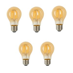 Pack x5 bombilla LED a60 E27 filamento 4w 460lm. Luz cálida 2700k