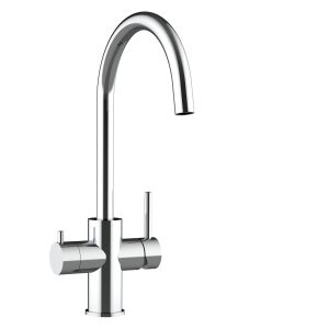 Grifo de cocina 5 vías en acero inoxidable pulido caño U giratorio, FX