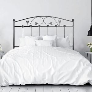 Cabecero de forja manchego, negro plata para cama de 105 cm