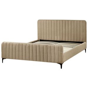 Cama bouclé lunan 160 x 200 cm gris pardo