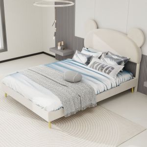 Cama doble tapizada 140x200cm con cajón y cabecero cartoon