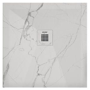 Ondee - plato de ducha nola 3  - 90x90 - resina - mármol blanco