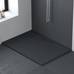 Plato de ducha resina lyra grafito  85x140cm rejilla color