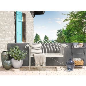 Banco de jardín milazzo 130 cm metal blanco
