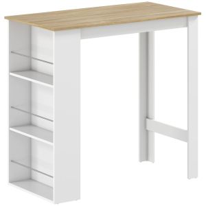 Mesa de bar 112x57x106 cm color blanco Homcom, hogar - cocina