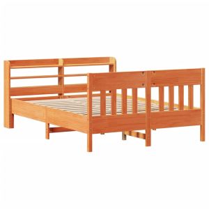 vidaXL estructura de cama sin colchón madera maciza marrón 120x190 cm