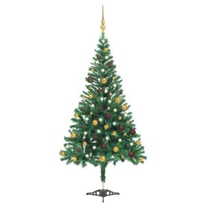 vidaXL árbol de navidad artificial con luces y bolas 910 ramas 210 cm