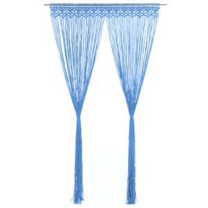 vidaXL cortina de macramé algodón azul 140x240 cm