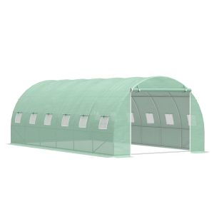 Invernadero de jardín acero galvanizado, pe color verde 600x300x200cm