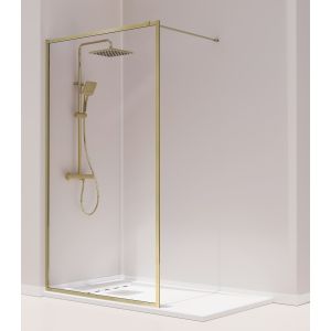 Mampara de ducha fija fresh oro cepillado - 80cm