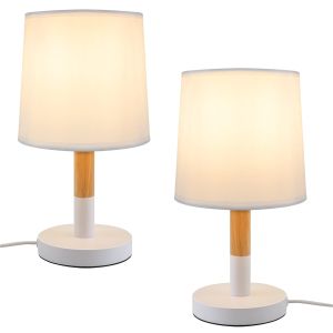 Nettlife lámpara de mesa blanca E27 28x17