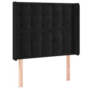 vidaXL cabecero con orejas de terciopelo negro 93x16x118/128 cm