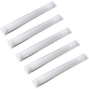 Pack 5 regletas LED slim 120cm 36w, blanco cálido 3000k