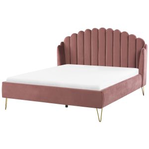 Cama terciopelo ambillou 160 x 200 cm rosa