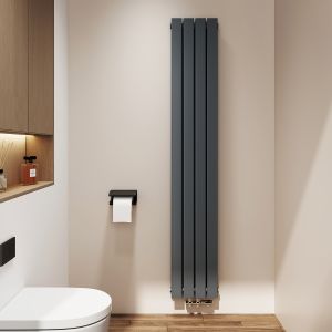 Emke radiador agua caliente vertical doble capa antracita 180x30,4 cm 911w