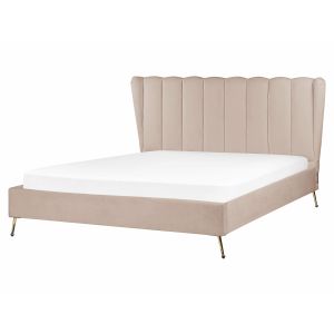 Cama terciopelo miribel 160 x 200 cm gris pardo