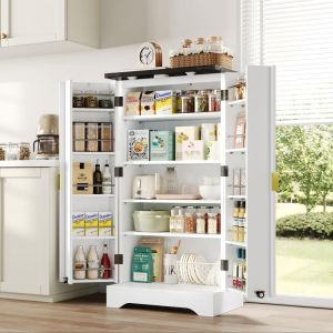 Armario de cocina con 2 puertas luz sensor blanco 120x60,5x40cm