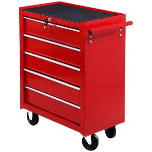 Carro de herramienta 67,5x33x77cm acero,acero color rojo Homcom