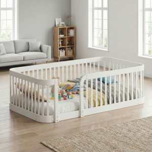 Parque modular 140x200cm de madera técnica antigolpes blanco
