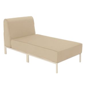 Oviala - chaise longue para muebles de jardín modulares en tela beige