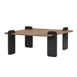 Mesa baja de madera "marais" - 90 x 90 x 35 cm - marrón claro