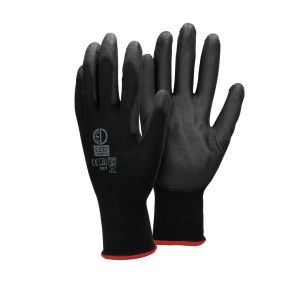 144 pares guantes de trabajo con revestimiento negro ecd germany