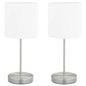 vidaXL lámparas de mesa 2 unidades  con botón táctil blanco e14